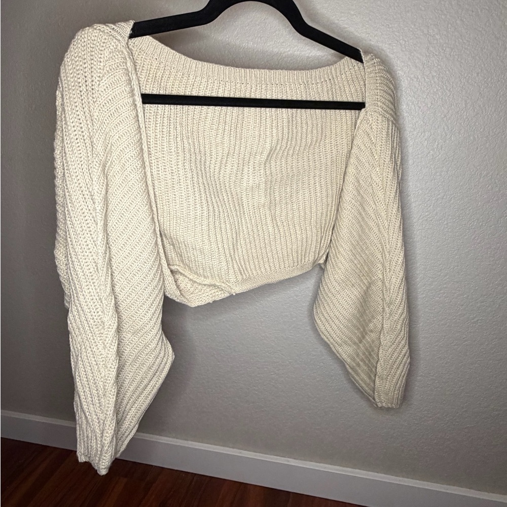 NEW - Elegant Cream Women's Shrug Crop Cartigan